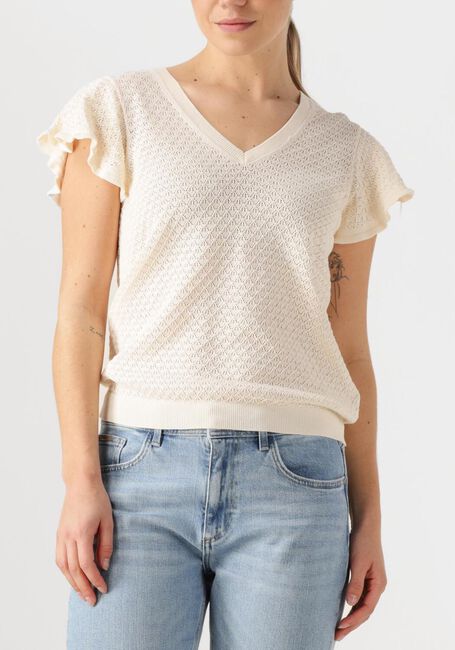 Ecru MOS MOSH Top MMGANNA PATTERN V-NECK KNIT - large