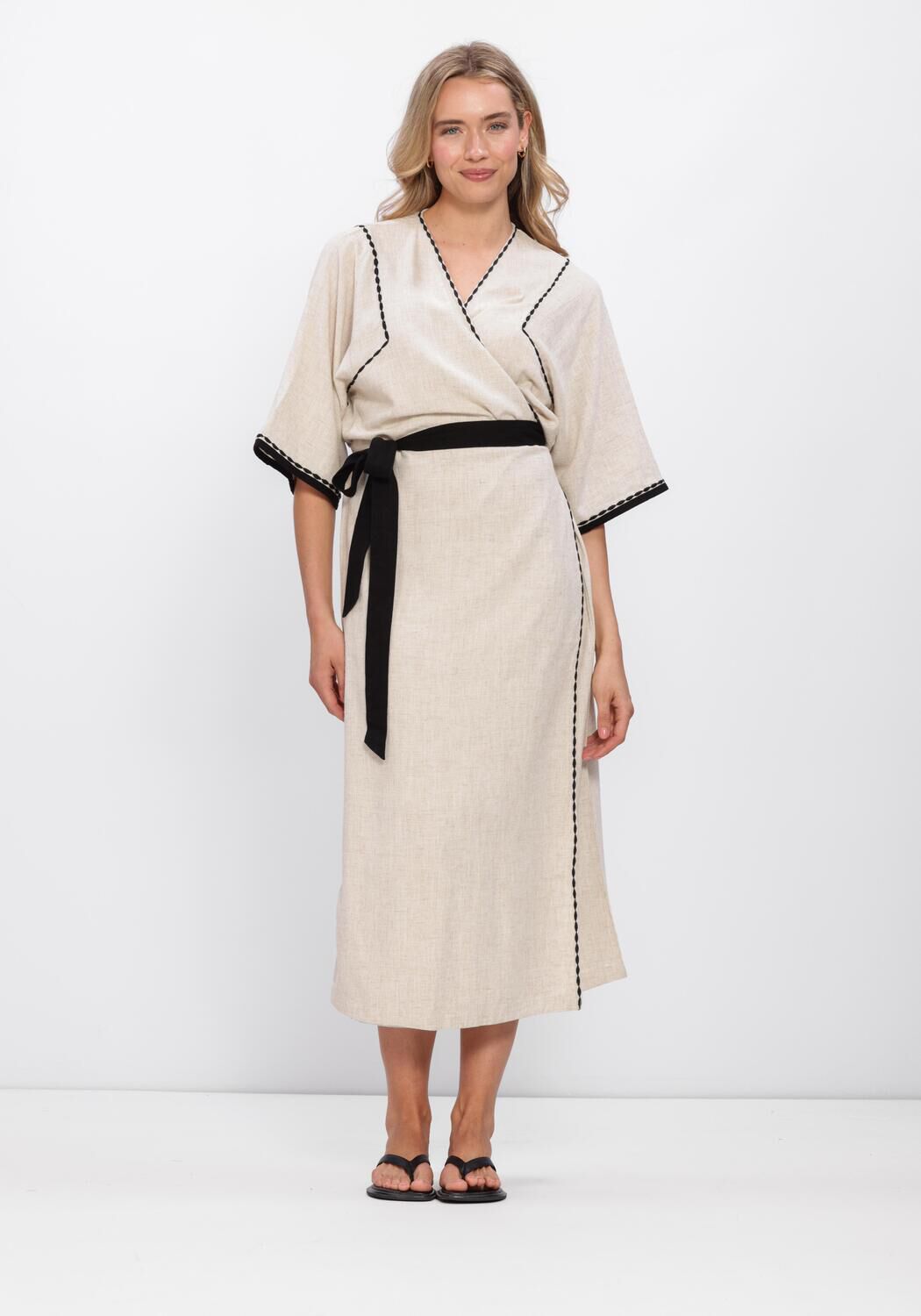 Knit-ted Maxi Jurk Dames Maui, Maat: S, Kleur: Beige afbeelding 1