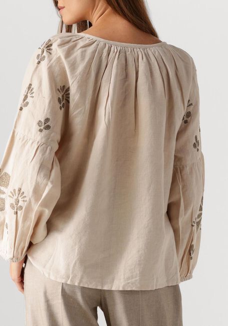 Beige SUMMUM Blouses LONGSLEEVE TOP LINEN HEAVY EMBROIDERY - large