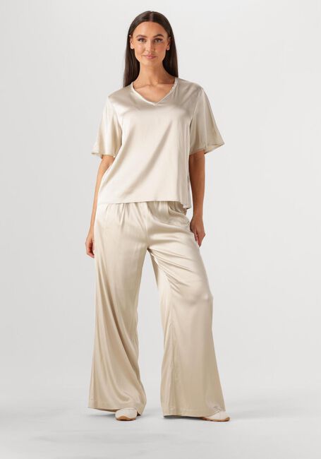 Beige MOS MOSH Wijde broek MMRITA SATIN PANT - large