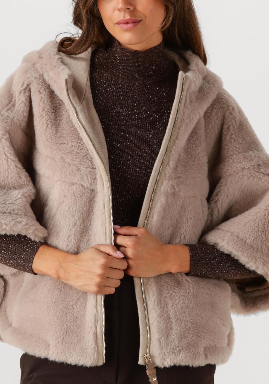 Taupe MAX MARA Faux fur jas PETALO1 - large