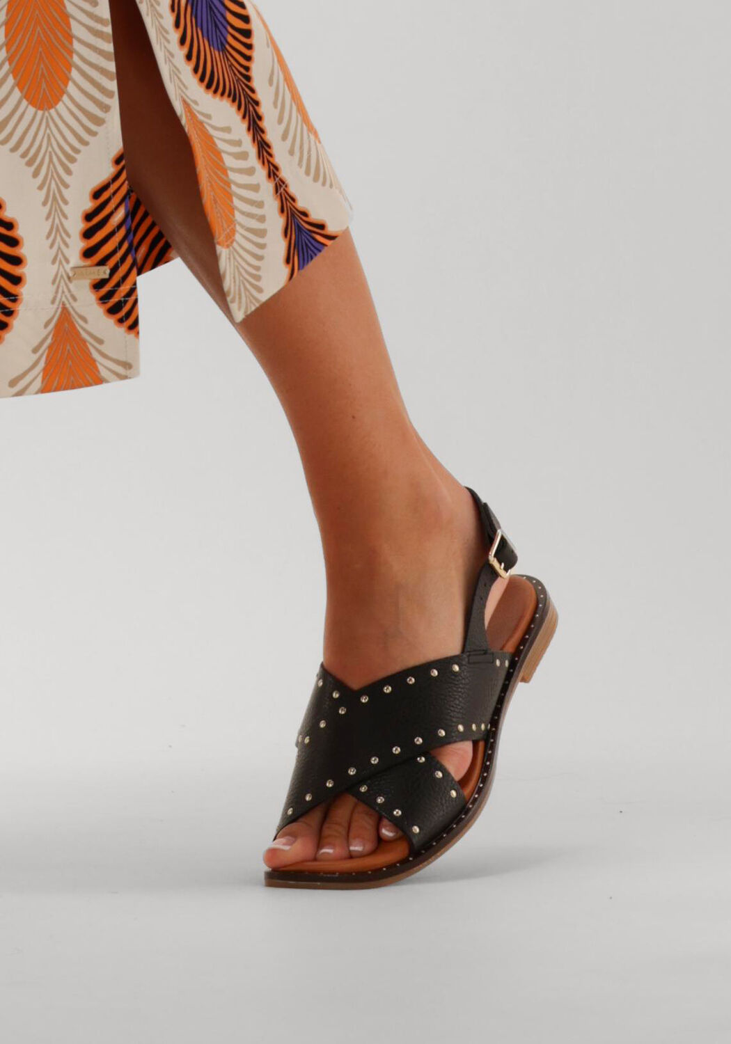 Zwarte STEFANO LAURAN Platte sandalen S3115. - large