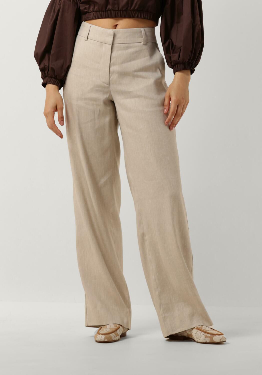 FiveUnits Wijde Broek Dames Dena, Maat: 33, Kleur: Beige afbeelding