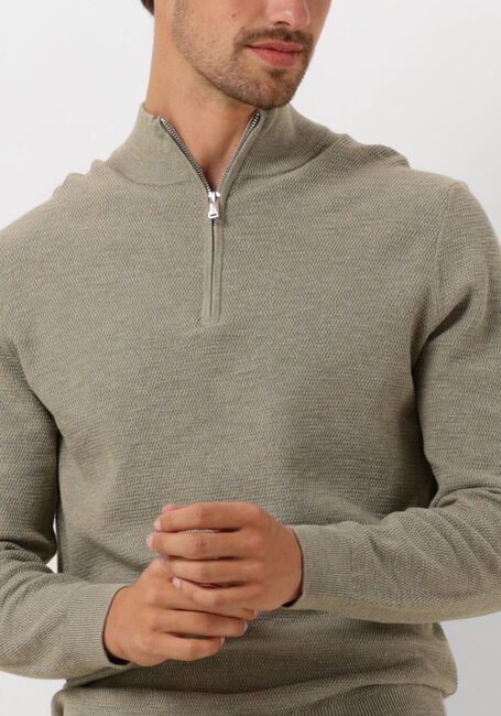 Groene PROFUOMO Trui PULLOVER HALF ZIP - large