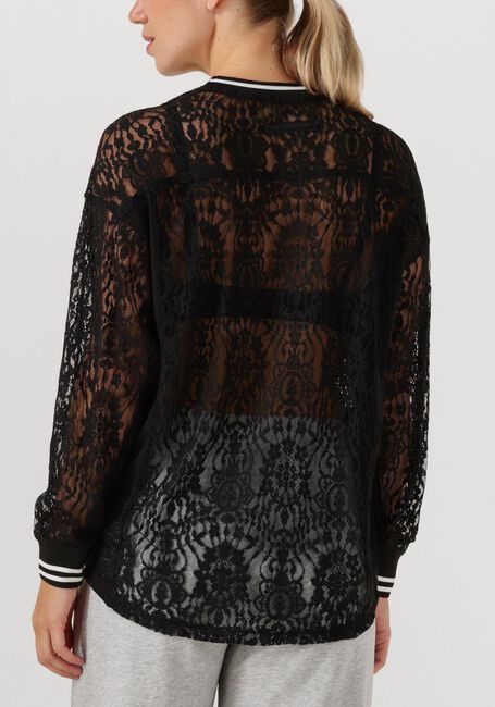 Zwarte HAUTE L'AMITIÉ Top LACE LS FOOTBALL BLOUSE - large