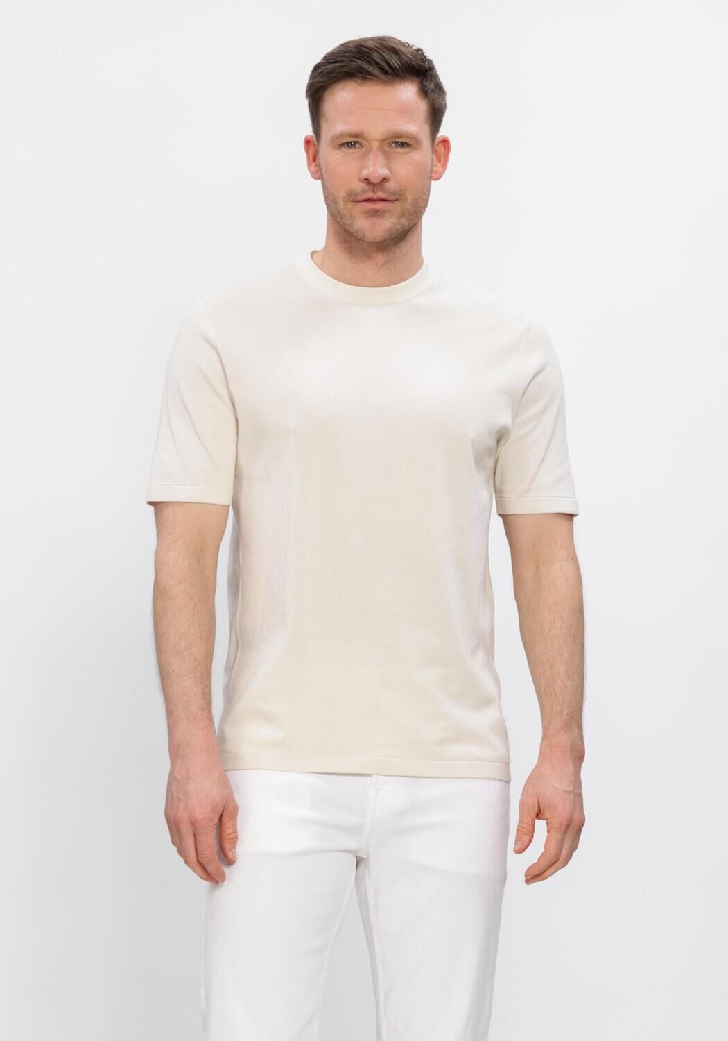 Profuomo T-shirt Knitted Ecru