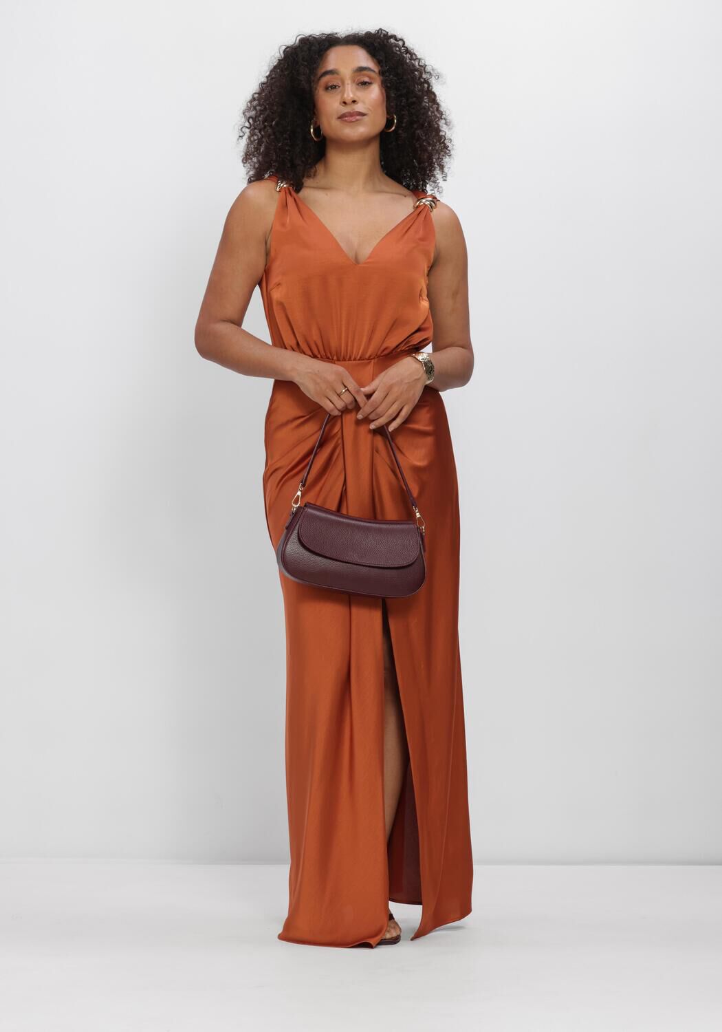 Oranje DANTE6 Jurken DANTE6-MARCIA SATIN MAXI DRESS - large