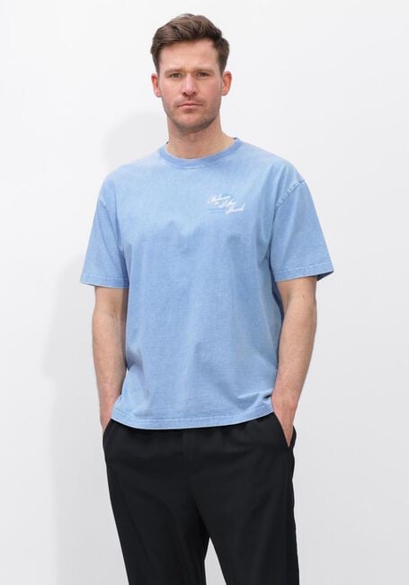 Lichtblauwe NEW AMSTERDAM SURF ASSOCIATION T-shirt WELCOME TO PALM BEACH TEE BLUE - large