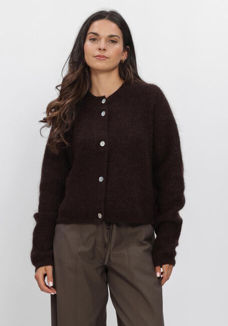 Bruine SECOND FEMALE Vest ANDREA KNIT RIB LS CARDIGAN - large