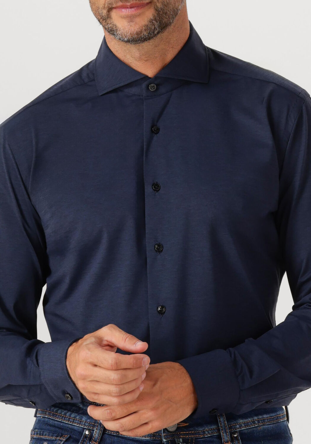 Donkerblauwe XACUS Klassieke overhemden ACTIVE SHIRT 520ML - large
