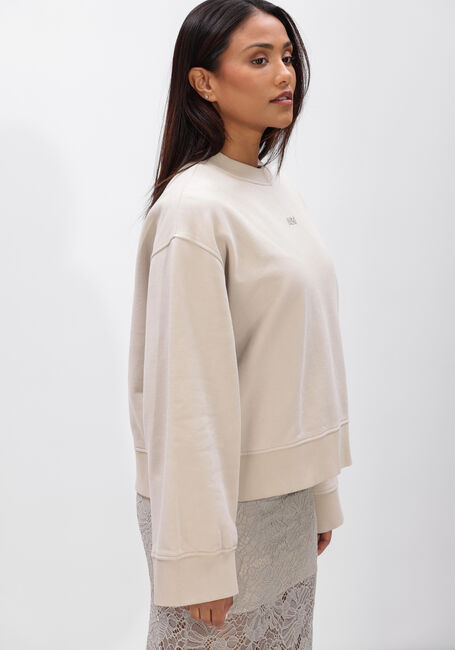 Beige OLAF HUSSEIN Sweater WMN RETRO LOGO CREWNECK - large