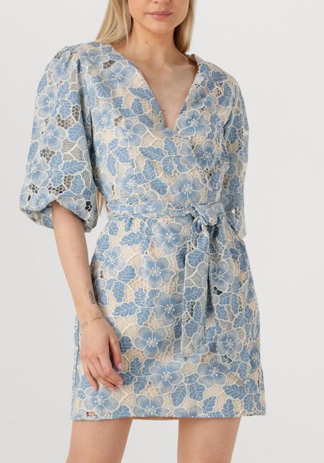 Lichtblauwe AAIKO Mini jurk BAILEY LACE PES 620 - large