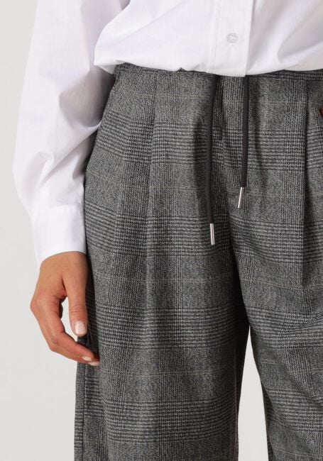 Grijze HAUTE L'AMITIÉ Wijde broek MICHELLE CHECK TAILOR TIE TALL PANTS - large