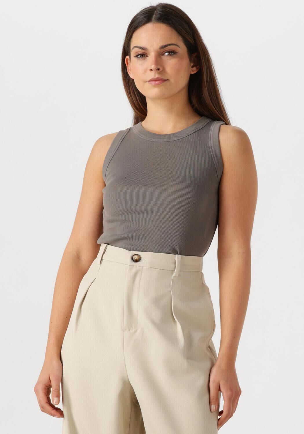 Drykorn Top Dames Olina, Maat: L, Kleur: Grijs