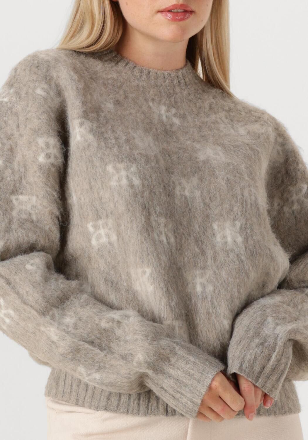 Taupe STUDIO AR Trui ALYSSA BRUSHED KNIT - large