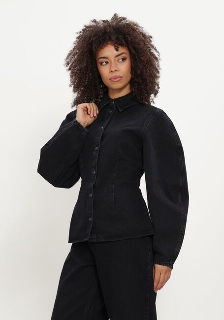 Zwarte ROTATE Blouses FITTED DENIM SHIRT - large