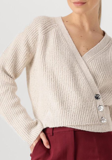 Ecru SECOND FEMALE Vest GERDA KNIT CARDIGAN - large