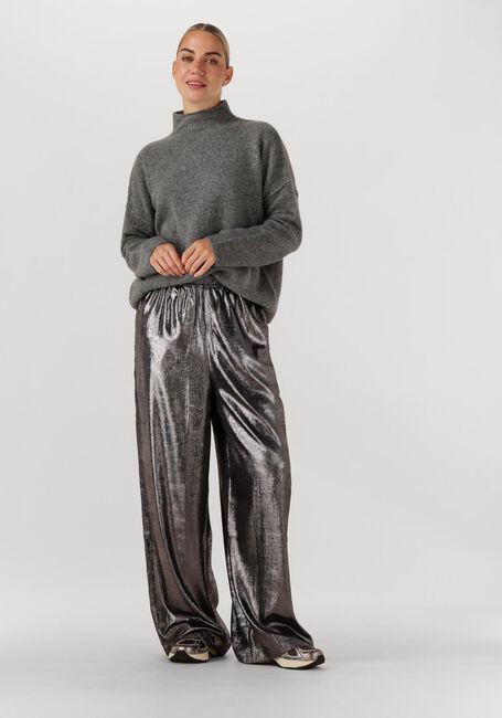 Antraciet KNIT-TED Wijde broek METALLY - large
