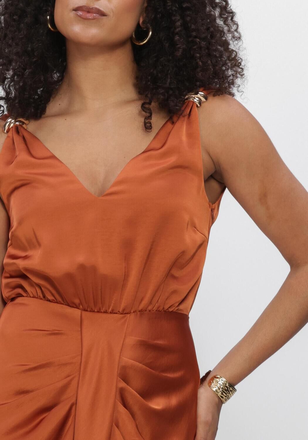 Oranje DANTE6 Jurken DANTE6-MARCIA SATIN MAXI DRESS - large