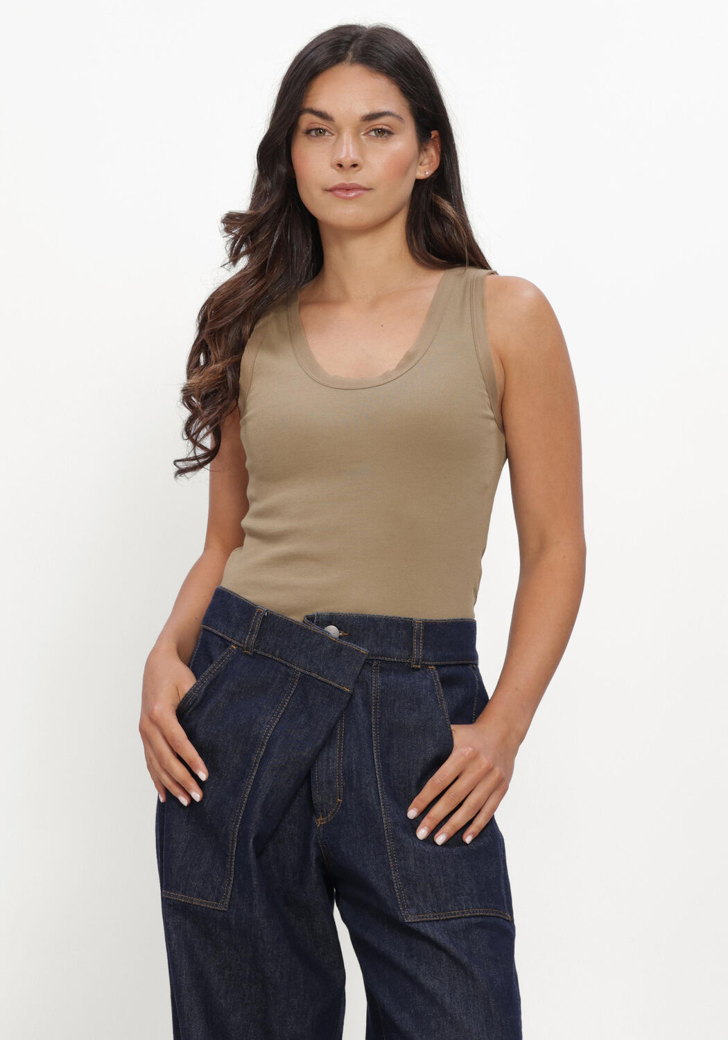 Khaki LUISA CERANO Top RIPP-TANKTOP - large