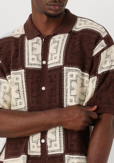 Bruine WOODBIRD Casual overhemd WBBANKS CROCHET KNIT - large