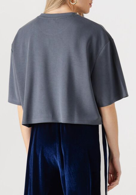 Grijze ALIX THE LABEL T-shirt LADIES KNITTED FLOWY CROPPED TSHIRT - large
