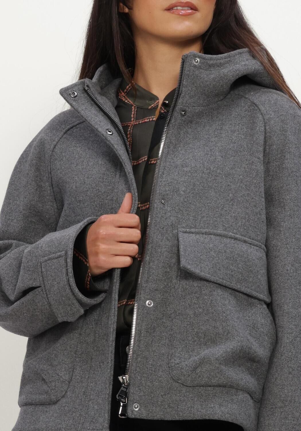 Grijze LUISA CERANO Jack OUTDOORJACKE AUS WOLL-MIX - large