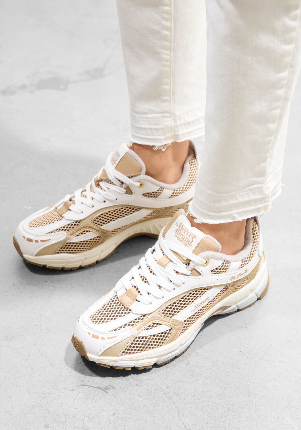 Gouden MERCER AMSTERDAM Lage sneakers THE RE-RUN WHITE/SILVER - large