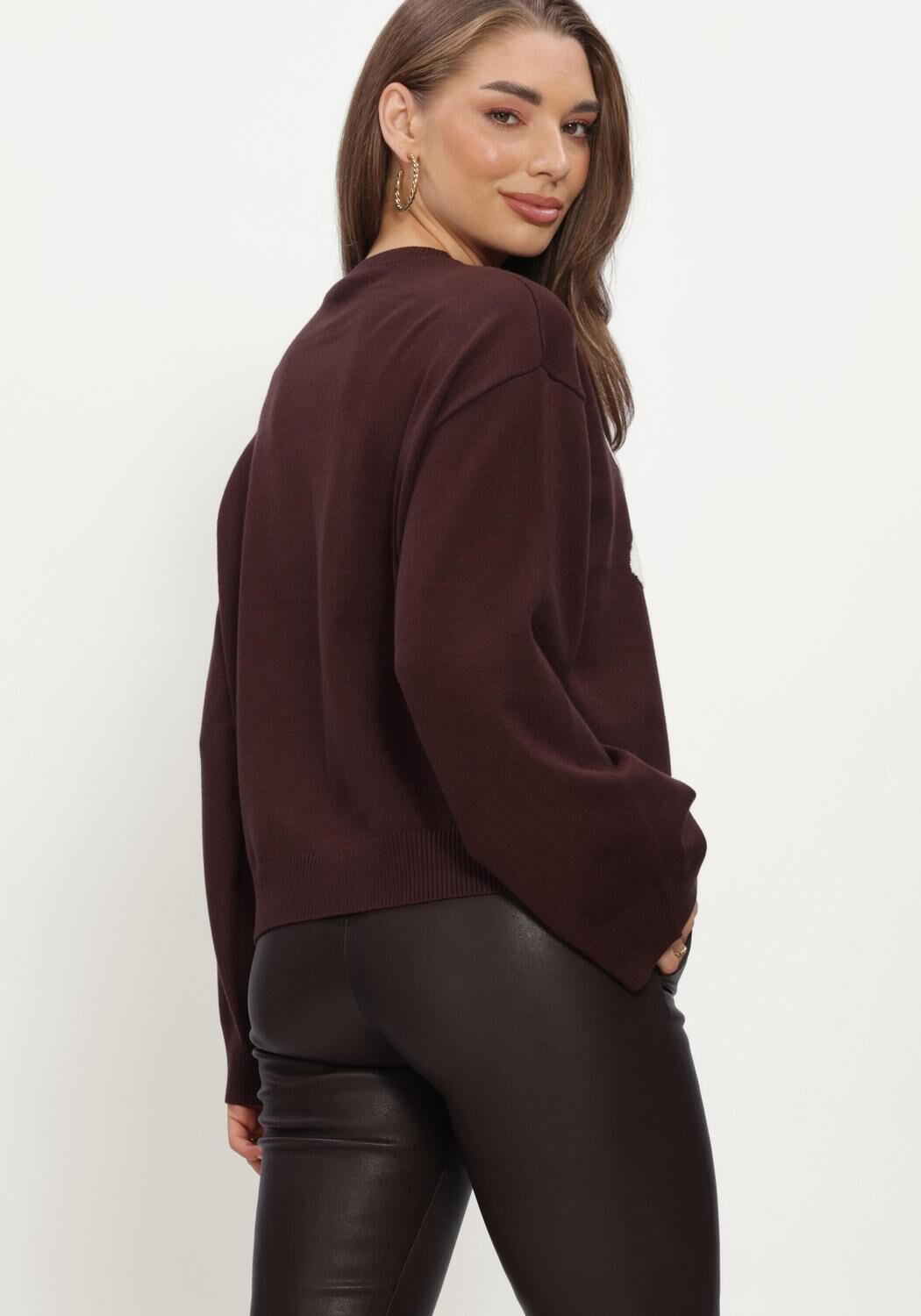 Bruine STUDIO AR Truien/vesten JOANNA VISCOSE BLEND KNIT - large