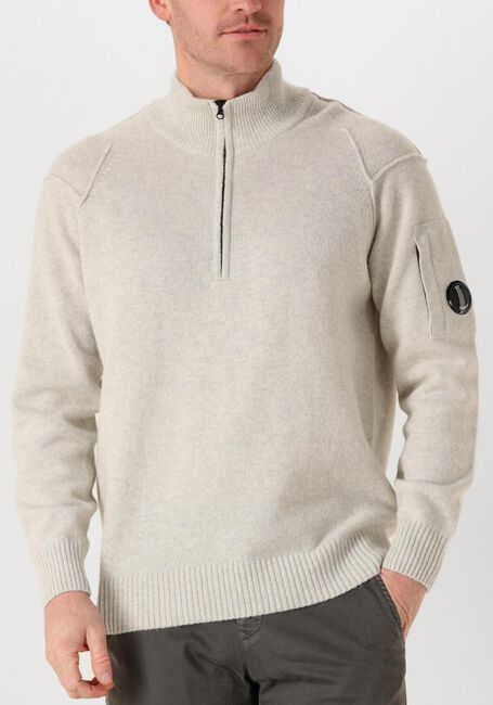 Gebroken wit CP COMPANY Trui KNITWEAR POLO COLLAR IN LAMBSWOOL GRS - large