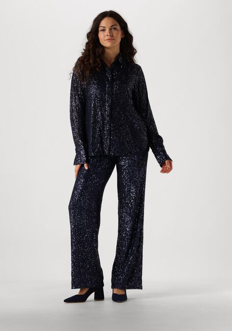 Blauwe SECOND FEMALE Wijde broek MOONSHINE TROUSERS - large