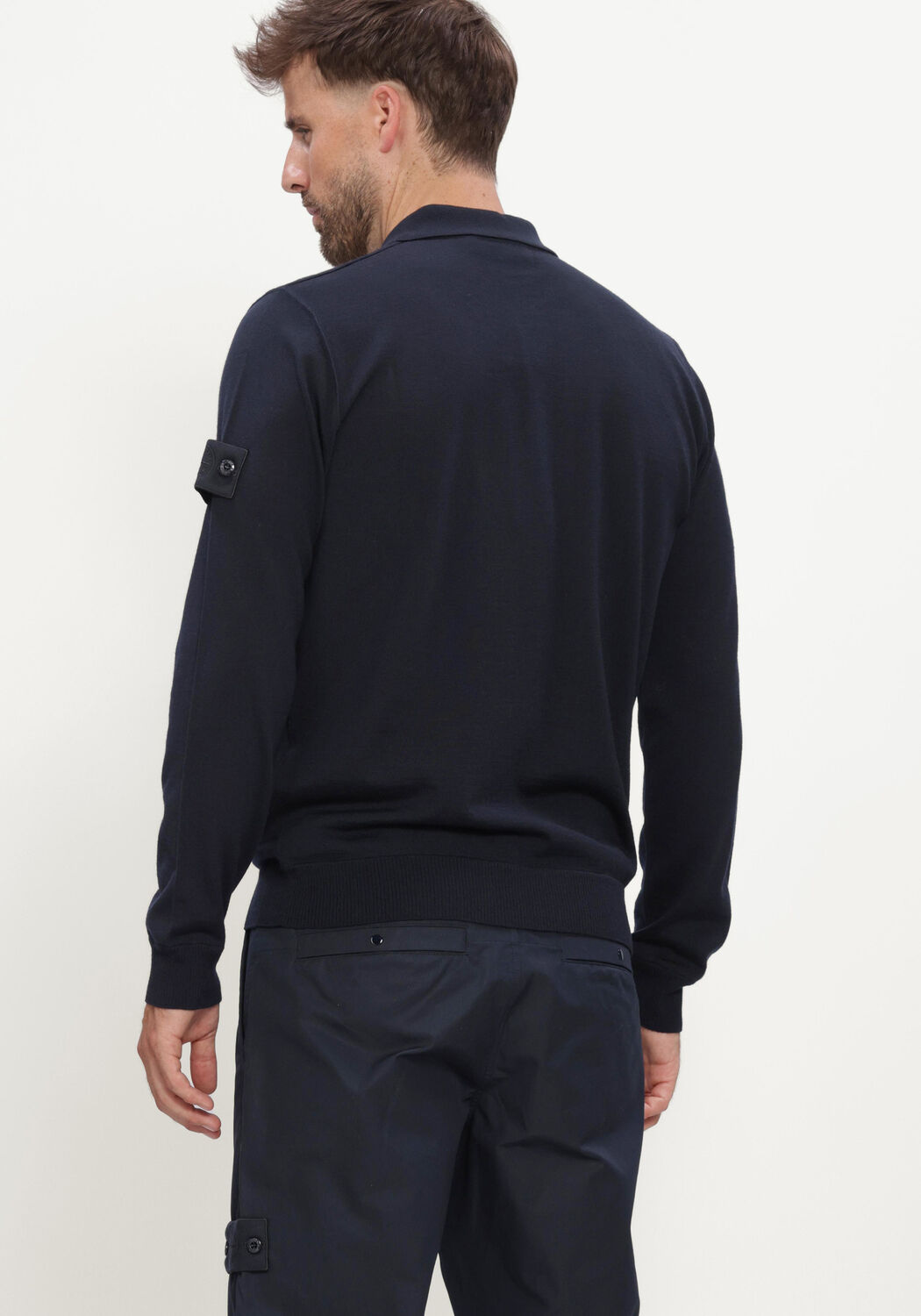 Donkerblauwe STONE ISLAND Polo LS POLO S00FC - large