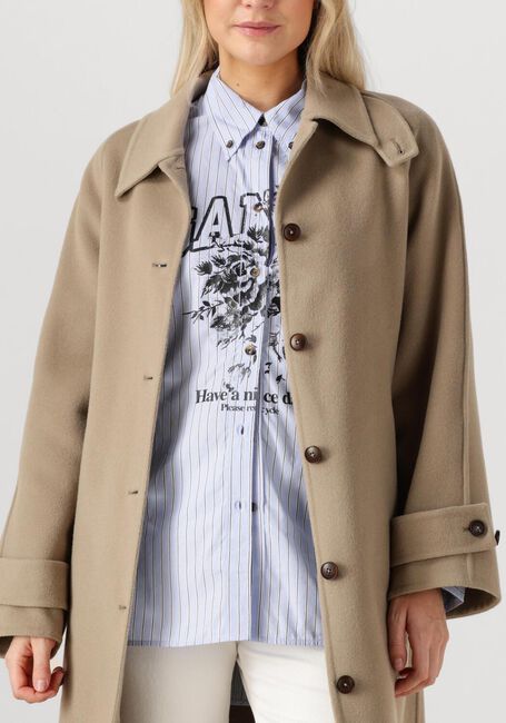 Lichtblauwe GANNI Blouses STRIPE COTTON SHIRT - large