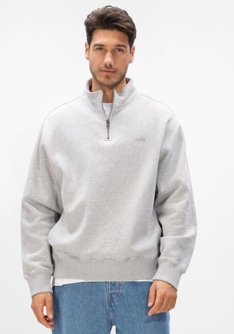 Grijze OLAF HUSSEIN Trui SIGNATURE ZIP MOCK - large