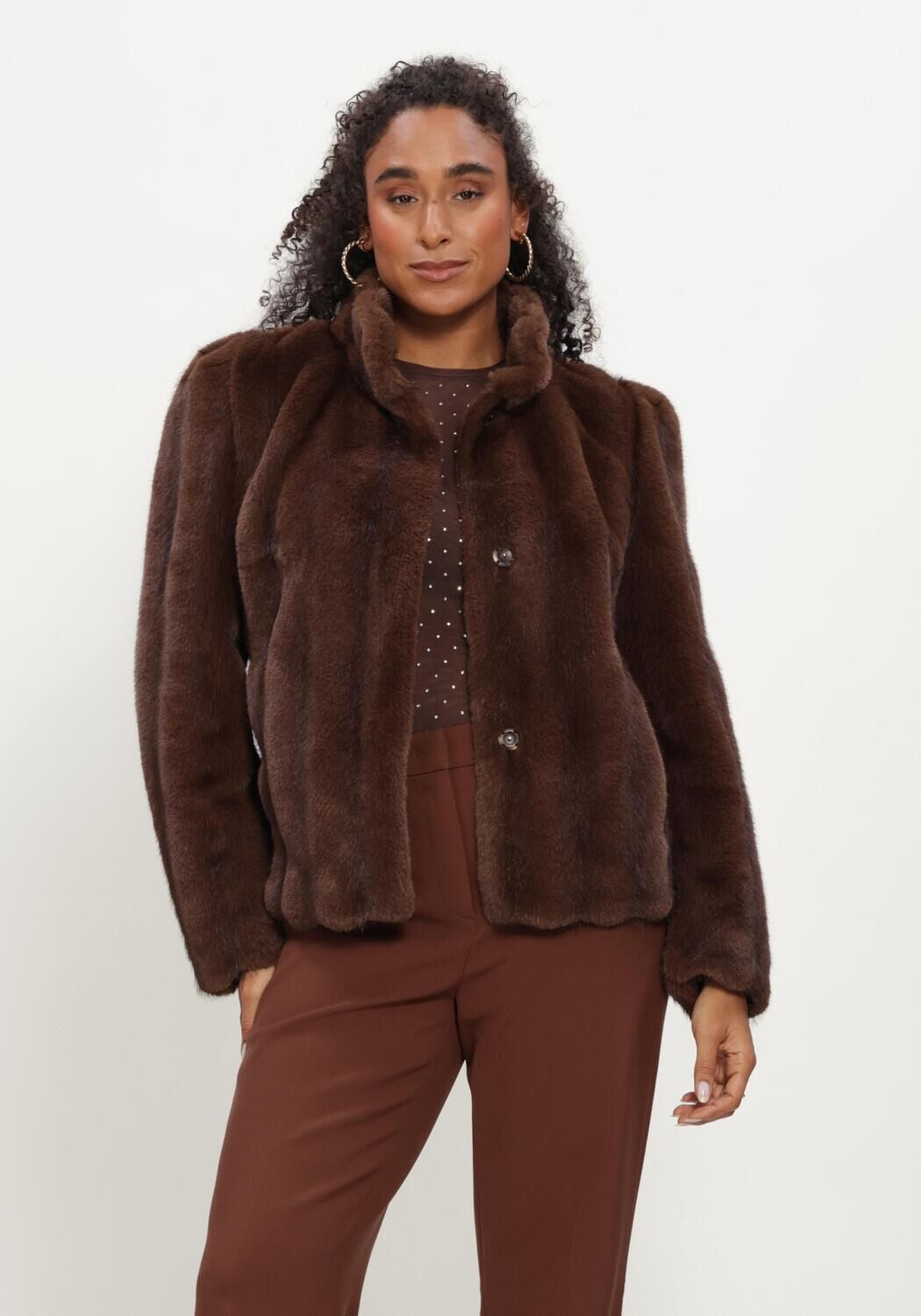 Studio Ar Studio AR Faux Fur Jas Dames Soline Faux Mink Stripe