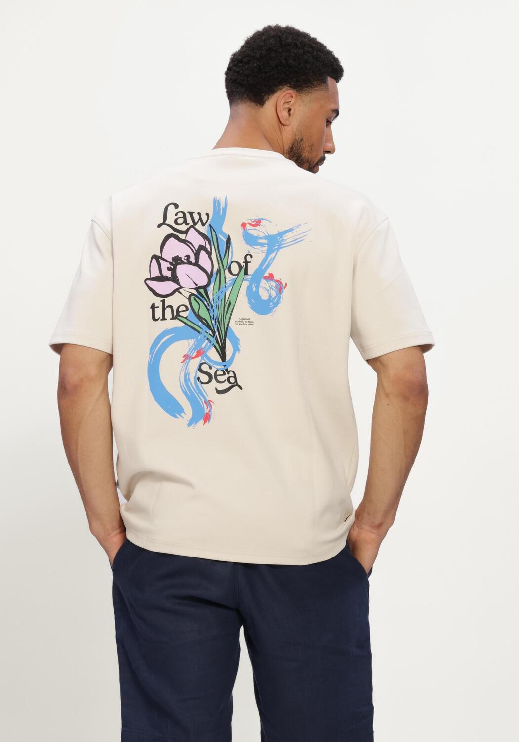 Ecru LAW OF THE SEA T-shirt LIFE FLOW - large