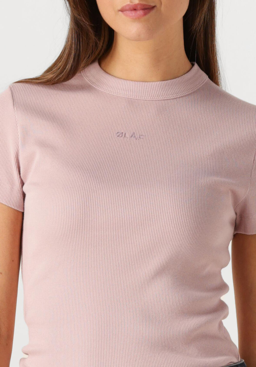 Lichtroze OLAF HUSSEIN T-shirt ESSENTIEL WASHED TEE - large