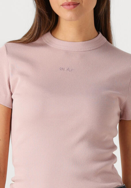 Paarse OLAF HUSSEIN T-shirt ESSENTIEL WASHED TEE - large