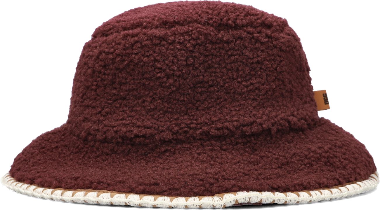 UGG Buckethat Dames Uggfluff Scalloped Hat, Maat: L/XL, Materiaal: Faux Fur, Kleur: Bordeaux afbeelding