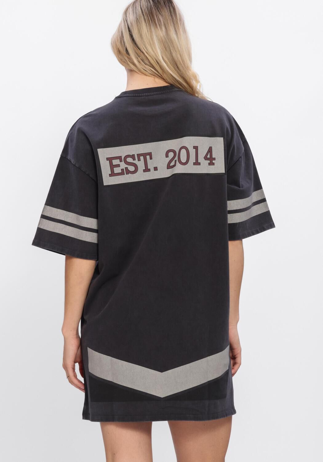 Grijze ALIX THE LABEL T-shirt LADIES KNITTED SPORTY T-SHIRT DRESS - large