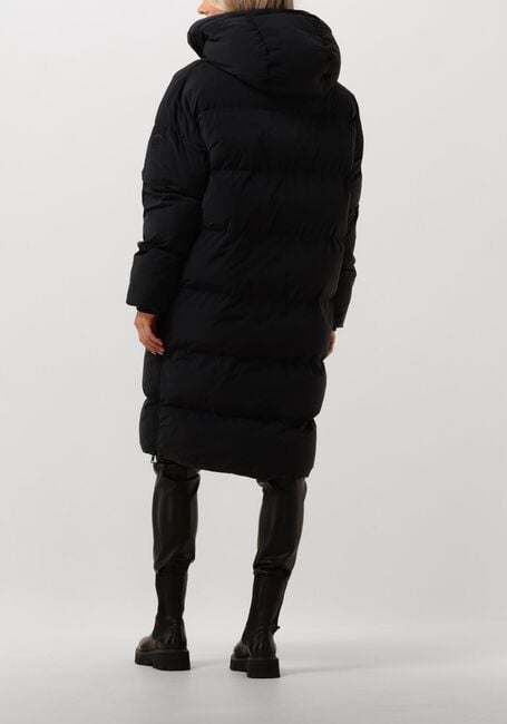 Zwarte BLONDE08 Gewatteerde jas LANG DOORGESTIKTE JAS - large