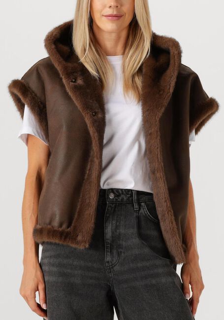 Bruine STUDIO AR Faux fur jas OLENA - large