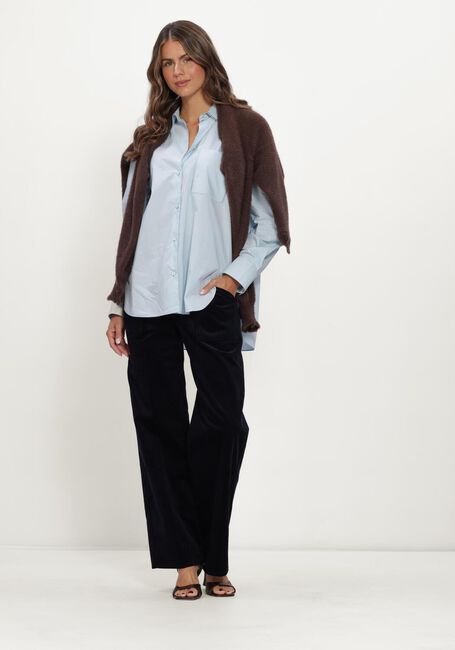 Donkerblauwe FORTE FORTE Broeken RIBBED VELVET CARGO PANTS - large