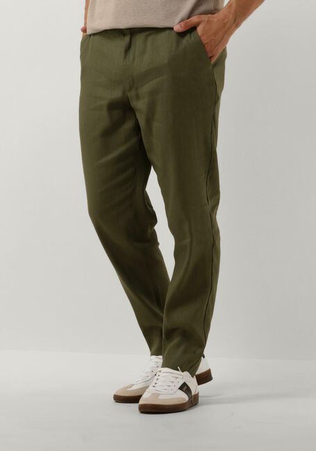 Groene PLAIN Chino THEO PL LINEN - large