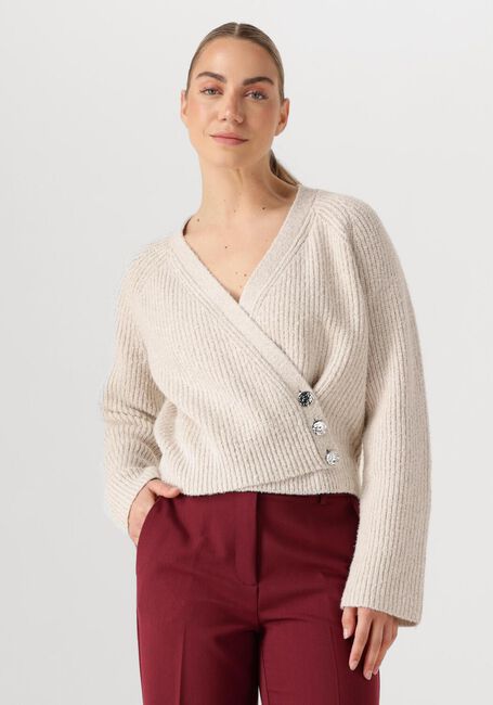 Ecru SECOND FEMALE Vest GERDA KNIT CARDIGAN - large