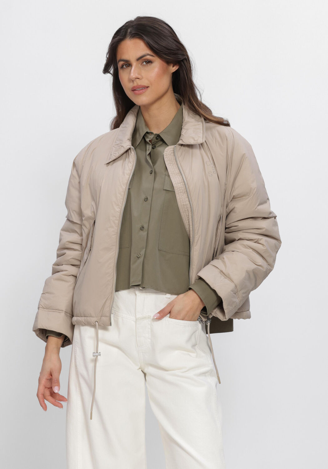 Beige CLOSED Gewatteerde jas SPORTIVE BLOUSON 1 - large