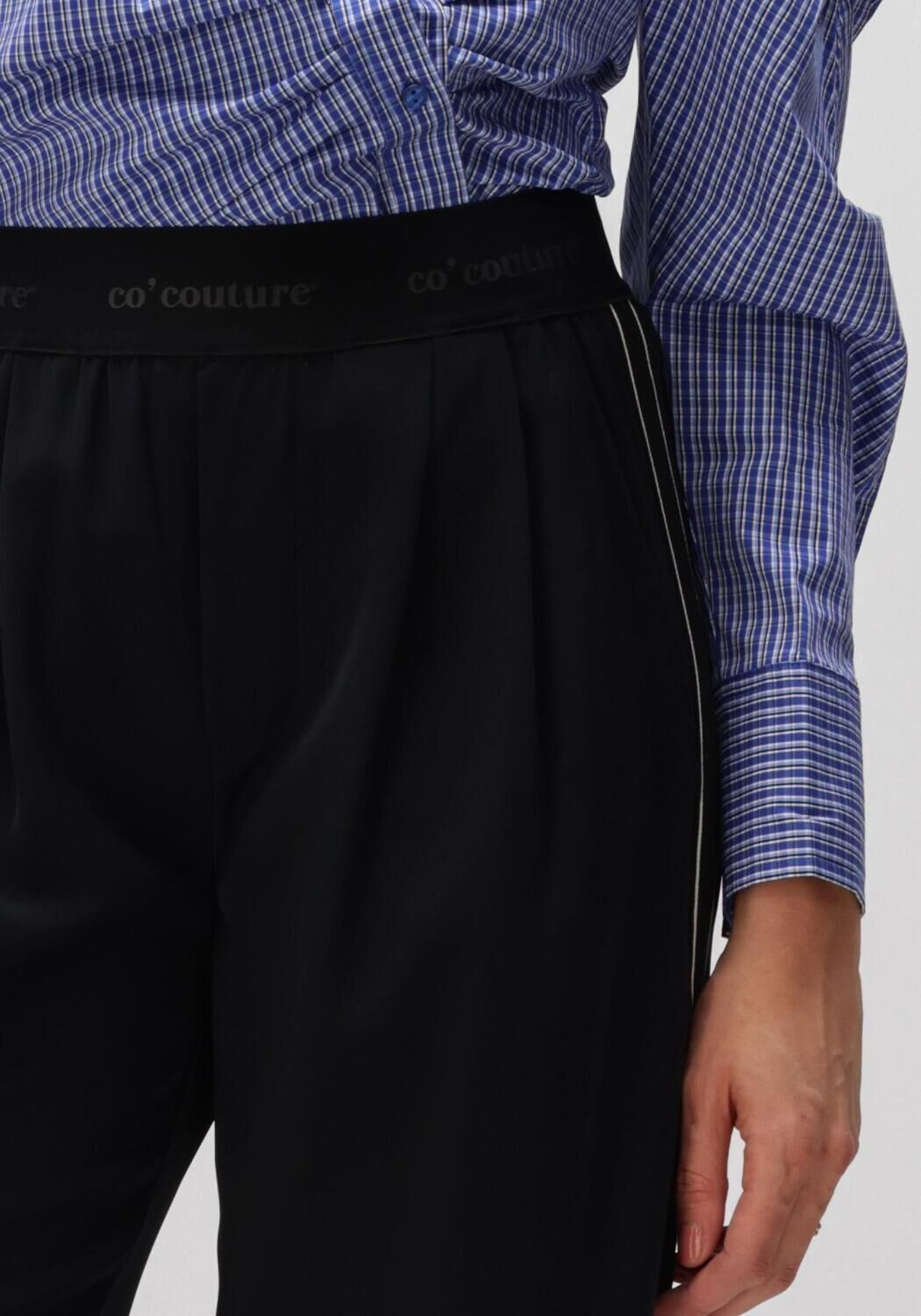 Zwarte CO'COUTURE Wijde broek AMINA SPLIT LL PANEL - large