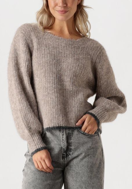 Grijze CO'COUTURE Trui CORALIECC BOW LS RIB KNIT - large
