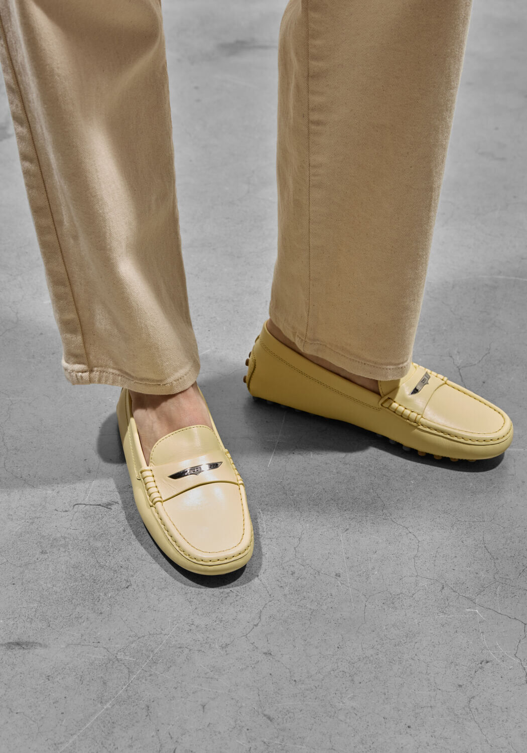 Gele TOD'S Mocassins GOMMINO 22L BAFFO METALLO - large