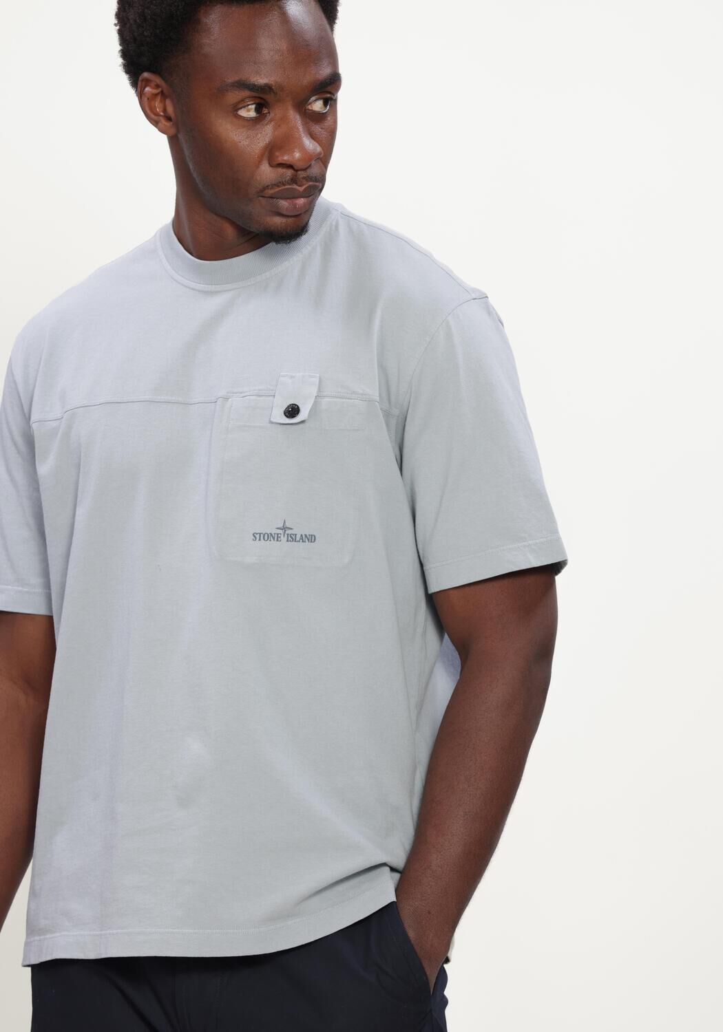Lichtgrijze STONE ISLAND Polo SS T-SHIRT S0500 - large